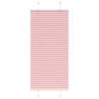 vidaXL Pleated Blind Pink 65x100 cm Fabric Width 64.4 cm Polyester