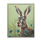 Louise Brown Hazel Hare Framed Canvas With Handpaint 42X52Cm