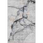 Livabliss Lyna Abstract Modern Marble Dark Blue Area Rug (60 x 90 cm)
