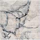 Livabliss Lyna Abstract Modern Marble Ivory Grey Area Rug (200 x 200 cm)
