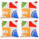 Costway Soft Velvet Covered Decorative Throw Pillow Set Of 4-colourful