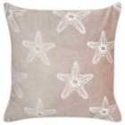 Beliani Throw Cushion CERAMIUM Velvet 45 x 45 cm Pastel Pink Floral Pattern