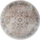 Livabliss Alora Round Machine Oriental Modern Boho Burnt Orange Area Rug (200 x 200 cm)