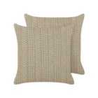 Beliani Set of 2 Decorative Cushions SENECIO Cotton 45 x 45 cm Beige Geometric Pattern