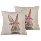 Beliani Set of 2 Decorative Cushions TULIPA 45 x 45 cm Taupe