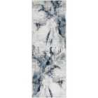 Livabliss Emma Abstract Modern Marble Dark Blue Runner Rug (80 x 220 cm)