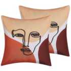 Beliani Set of 2 Decorative Cushions RUDBEKIA 45 x 45 cm Multicolour Abstract Pattern