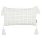 Beliani Throw Cushion DOURIS 30 x 60 cm Light Beige Checked