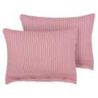 Beliani Set of 2 Decorative Cushions AALITA Cotton 40 x 60 cm Red Striped