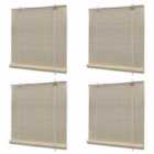 vidaXL Bamboo Roller Blinds 4 pcs 120x160 cm Natural