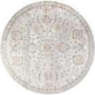 Livabliss Esther Round Machine Washable Oriental Boho Grey/Oatmeal Area Rug (200 x 200 cm)