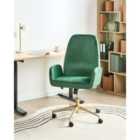 Beliani Office Chair CLARE Velvet Green