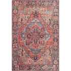 Livabliss Viorica Vintage Oriental Boho Bright Red/Navy/Wheat/Ice Blue/Grass Area Rug (107 x 168 cm)