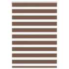 vidaXL Zebra Blind Brown 115x100 cm Fabric Width 110.9 cm Polyester