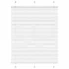 vidaXL Pleated Blind White 105x100 cm Fabric Width 104.4 cm Polyester
