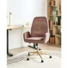 Beliani Office Chair CLARE Velvet Brown