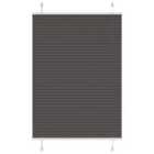 vidaXL Pleated Blind Black 95x150 cm Fabric Width 94.4 cm Polyester