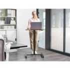 Beliani Manual Adjustable Laptop Stand ACADEMIA Dark Brown 65 cm 48 cm with Wheels