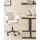 Beliani Desk Chair MORAGA Velvet Pastel Pink