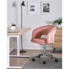 Beliani Desk Chair KATONAH Velvet Pink