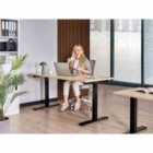 Beliani Manual Adjustable Standing Desk DESTINES Black/ Light Brown 160 cm 72 cm