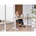Beliani Manual Adjustable Standing Desk DESTINAS Light Brown/ White 160 cm 72 cm