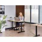 Beliani Electric Adjustable Standing Desk DESTINAS Black/ Light Brown 120 cm 60 cm