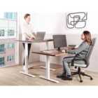 Beliani Electric Adjustable Standing Desk DESTINES Brown/ White 120 cm 72 cm
