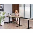 Beliani Manual Adjustable Standing Desk DESTINAS Black/ Light Brown 160 cm 72 cm