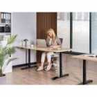 Beliani Electric Adjustable Standing Desk DESTINAS Black/ Light Brown 180 cm 72 cm