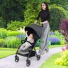 Costway Lightweight Foldable Baby Stroller With Adjustable Backrest And Canopy-grey