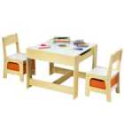Costway Children's Table and Chair Set with Storage Boxes-Beige