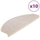 vidaXL Stair Mats 10 pcs 65x24x4 cm Taupe