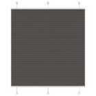 vidaXL Pleated Blind Black 115x100 cm Fabric Width 114.4 cm Polyester