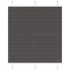 vidaXL Pleated Blind Black 115x150 cm Fabric Width 114.4 cm Polyester