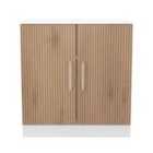 Welcome Furniture Ltd Worcester 2 Door Cabinet in Slat Effect & White - Ready Assembled