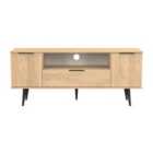 Hong Kong 2 Door 1 Drawer Wide Tv Unit In Nebraska Oak - Ready Assembled