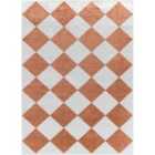 Livabliss Ghislaine Machine Washable Modern Boho Diamond Rust Area Rug (160 x 213 cm)
