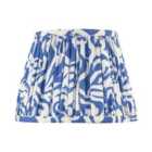 Happy Homewares Modern Blue Nova Pleated Cotton Fabric Lamp Shade With Tapered Design