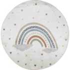 Livabliss Raini-Bow Round Kids Machine Washable Multi Bedroom Area Rug (160 x 160 cm)