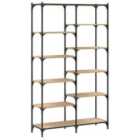 vidaXL Bookshelf Sonoma Oak 100x32x170 cm Engineered Wood and Iron