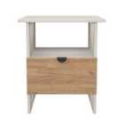 Welcome Furniture Ltd Bora Bottom Drawer Lamp Table in Gold Craft Oak & Kashmir - Ready Assembled