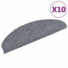 Vidaxl Self-adhesive Stair Mats 10 Pcs Light Grey 65X21X4 Cm Needle Punch