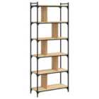 Vidaxl Bookcase 6-tier Sonoma Oak 76X32X192 Cm Engineered Wood