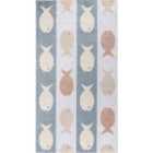 Livabliss Aquafiesta Kids Machine Washable Beige/Grey/Orange Bedroom Area Rug (80 x 150 cm)