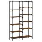 Vidaxl Bookshelf Smoked Oak 100X32X170 Cm Engineered Wood And Iron