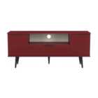 Welcome Furniture Ltd Hong Kong 2 Door 1 Drawer Wide TV Unit in Red Matt - Ready Assembled