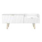 Welcome Furniture Ltd Diamond 2 Drawer Coffee TV Unit in White Matt - Ready Assembled