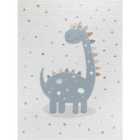Livabliss Dino Kids Machine Washable Beige/Grey Bedroom Area Rug (140 x 200 cm)