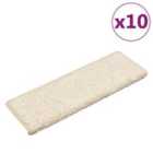 vidaXL Stair Mats 10 pcs 65x21x4 cm White